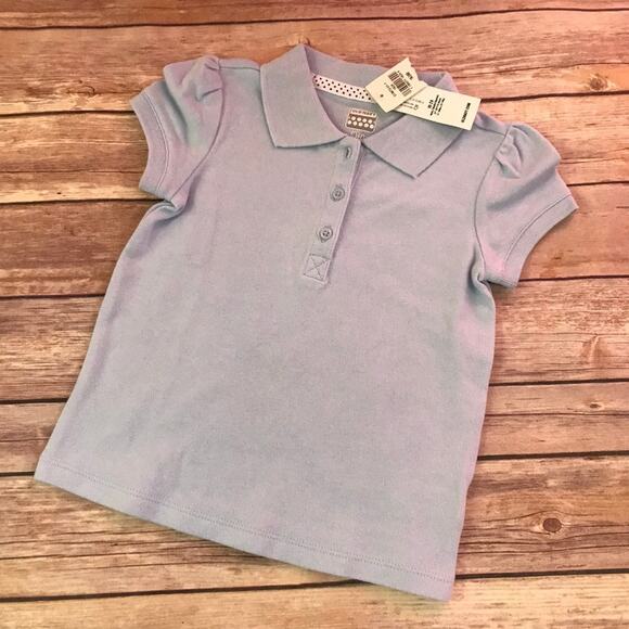 Old Navy Girls Polo Shirt Size 18-24 mo Solid Light Blue Pique Knit‎ Uniform NEW - Picture 3 of 5